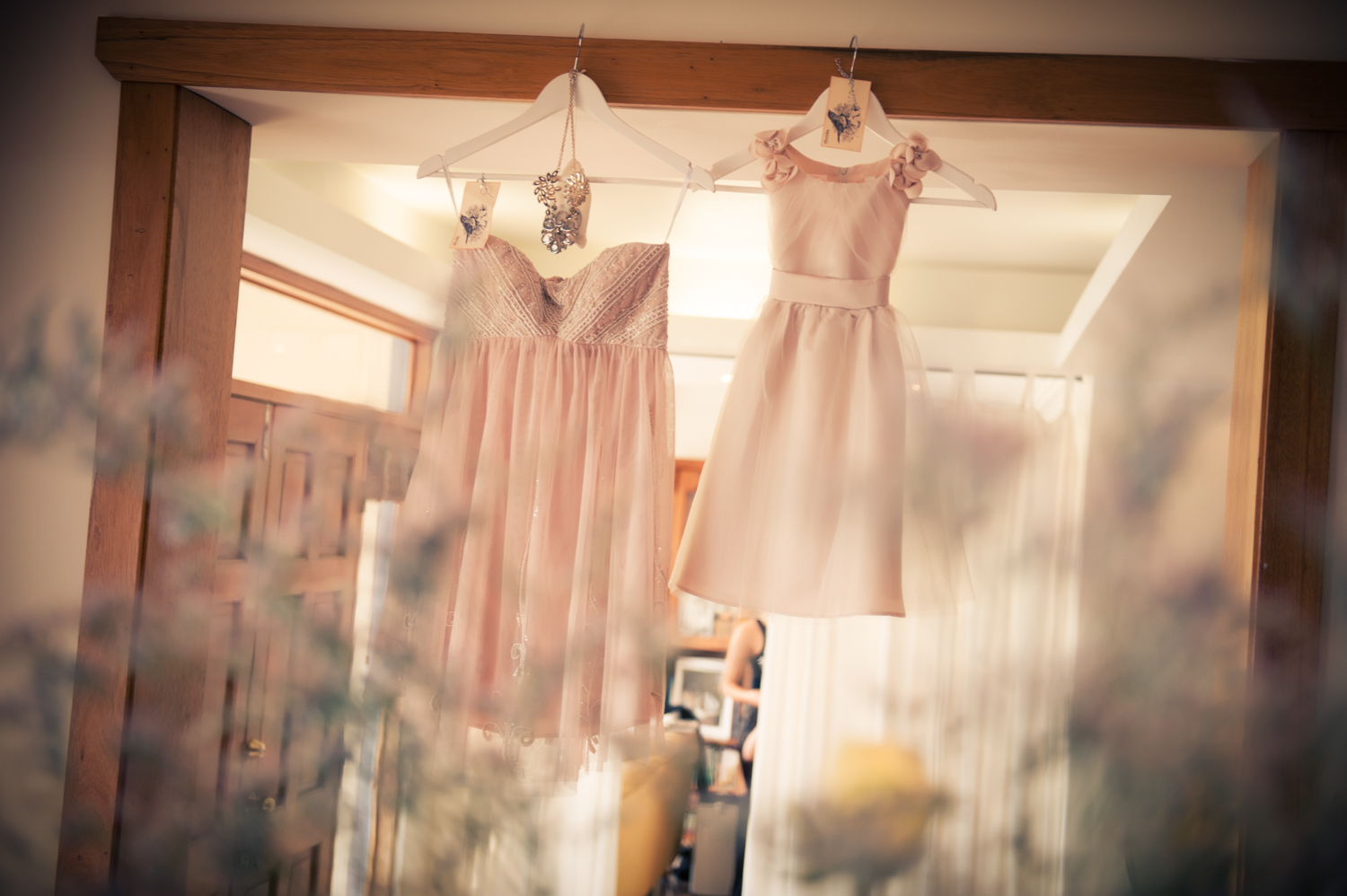 Wedding dress hanging